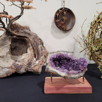Amethyst Cluster, Cracked Geode Piece - Dark Purple