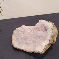 Amethyst Cluster with Wood Stand - Light Lavender