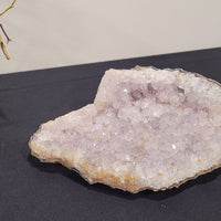 Amethyst Cluster with Wood Stand - Light Lavender