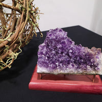 Amethyst Cluster, Cracked Geode Piece - Dark Purple