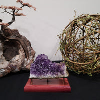 Amethyst Cluster, Cracked Geode Piece - Dark Purple