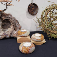 Onyx Tealight Candle Holder - Unique Colorations For Each One
