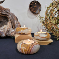 Onyx Tealight Candle Holder - Unique Colorations For Each One