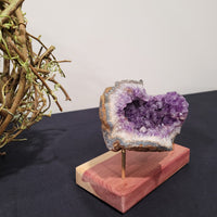 Amethyst Cluster, Cracked Geode Piece - Dark Purple