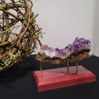 Amethyst Cluster, Cracked Geode Piece - Dark Purple