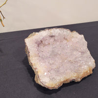 Amethyst Cluster with Wood Stand - Light Lavender