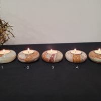 Onyx Tealight Candle Holder - Unique Colorations For Each One